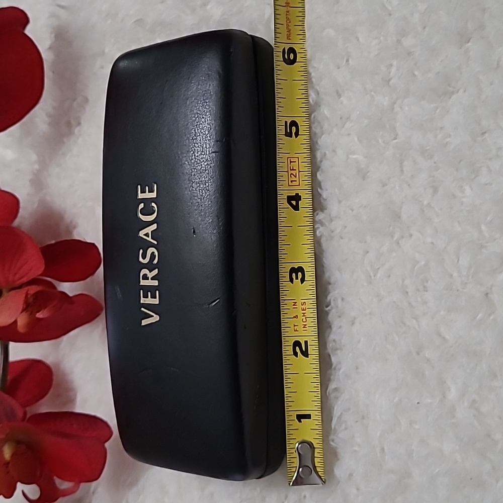 Versace Sunglasses Case Clamshell Hard Black Eyeglass Eyewear New Cleaning Cloth - Picture 9 of 11